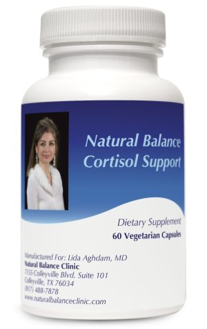 A bottle of natural balance cortisol support