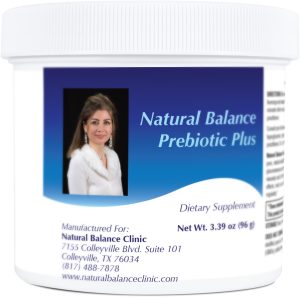 A jar of prebiotic plus supplement for women.